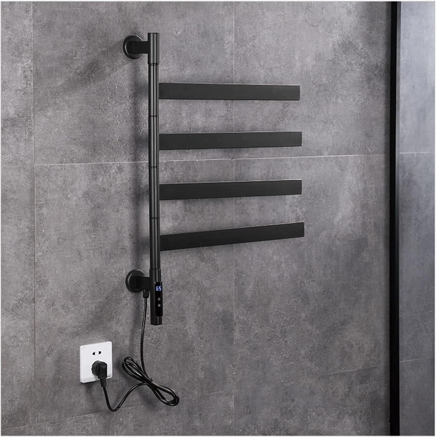 Towel Warmer,Heated Towel Rack with Timer,Electric Dry Powder Spraying Heated Towel Rail,Towel Heater with Wall Mounted Plug-in