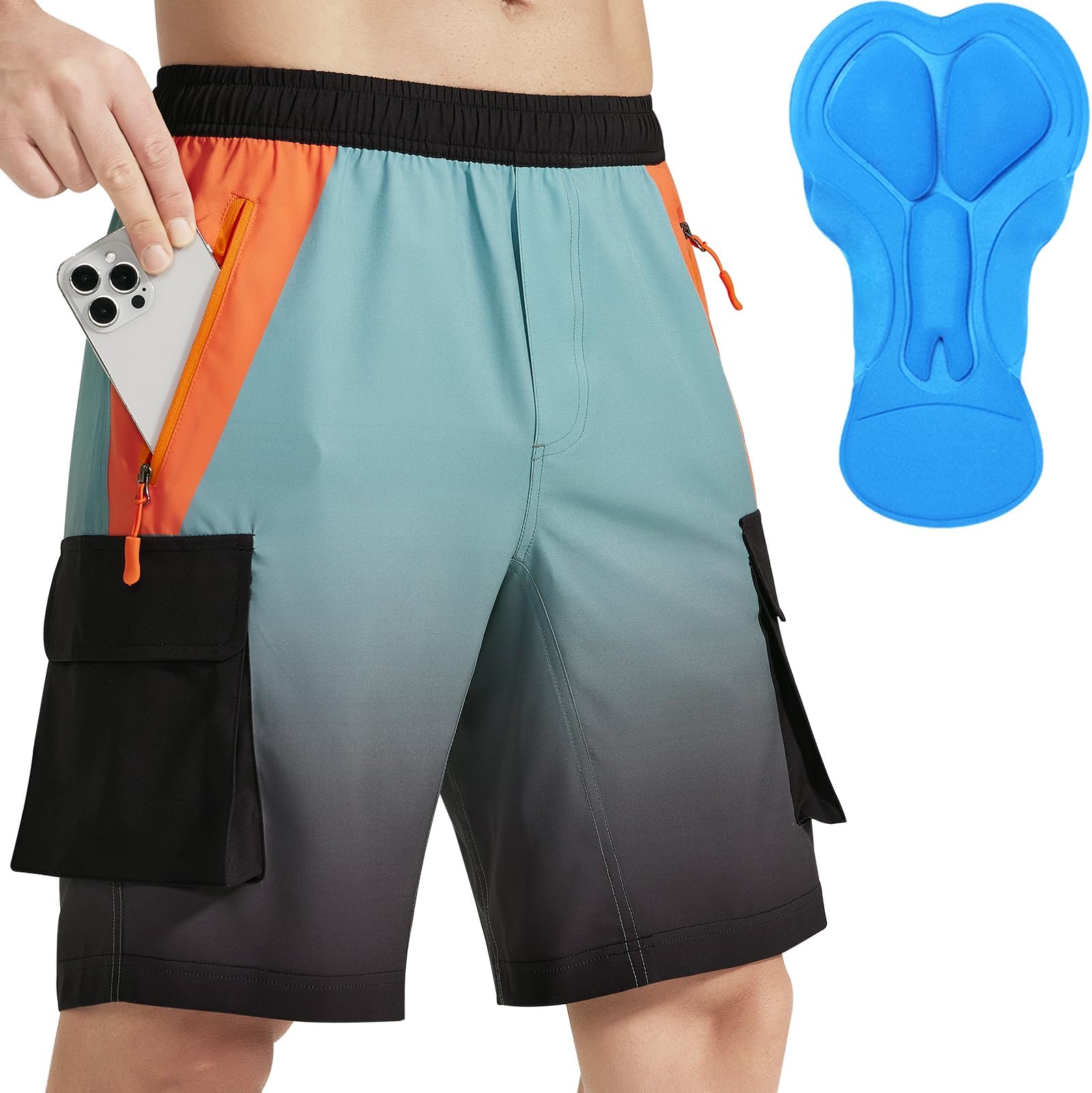 Men's Mountain Bike Shorts 3D Padded Bicycle MTB Shorts Loose-fit Lightweight MTB Cycling Shorts