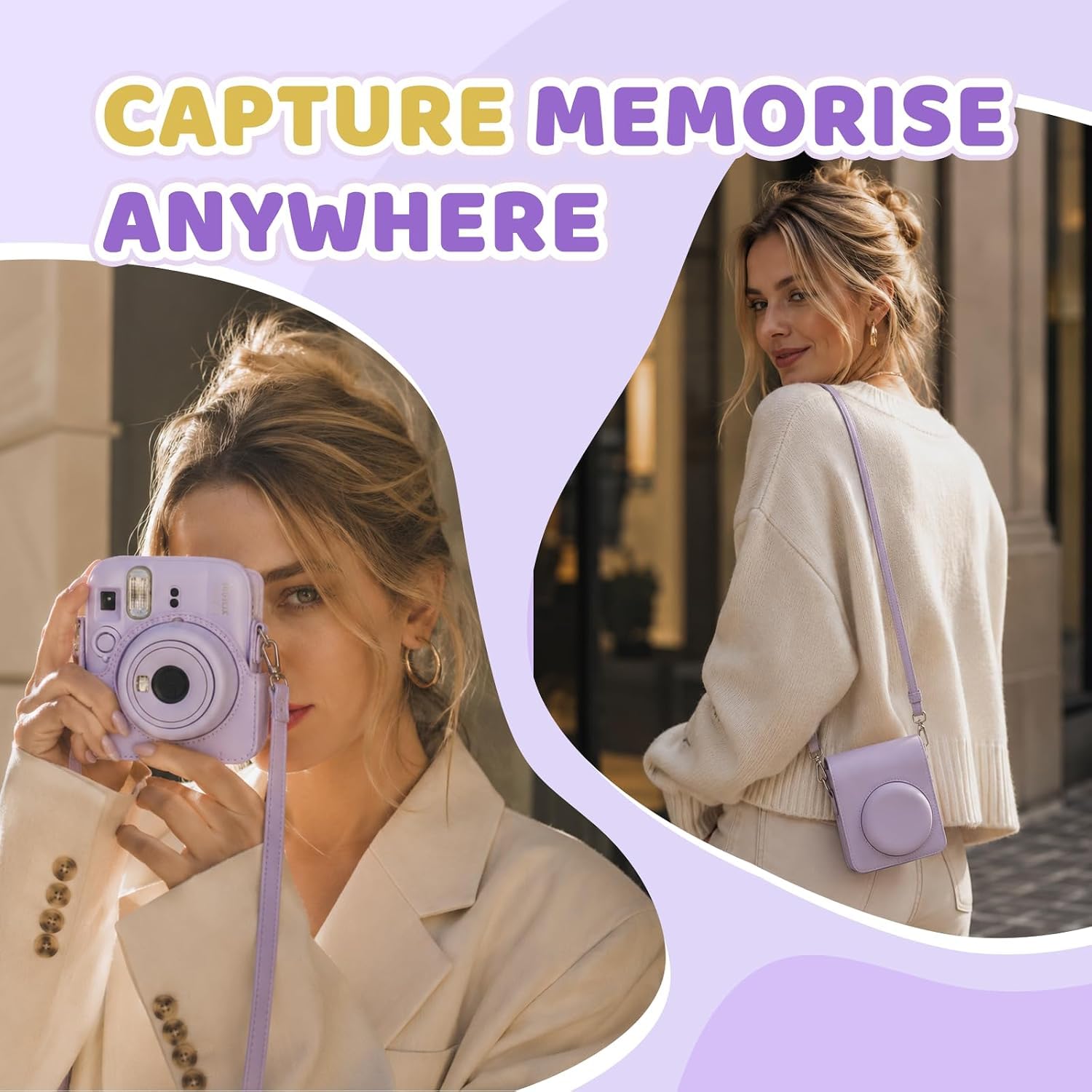 Mini 13 Instant Camera Starter Kit per Fuji Instax Mini 13 Dreamy Purple Kit include mini pellicola istantanea 20 foto, custodia in pelle PU colore abbinato e mini album fotografico per Instax Mini 13