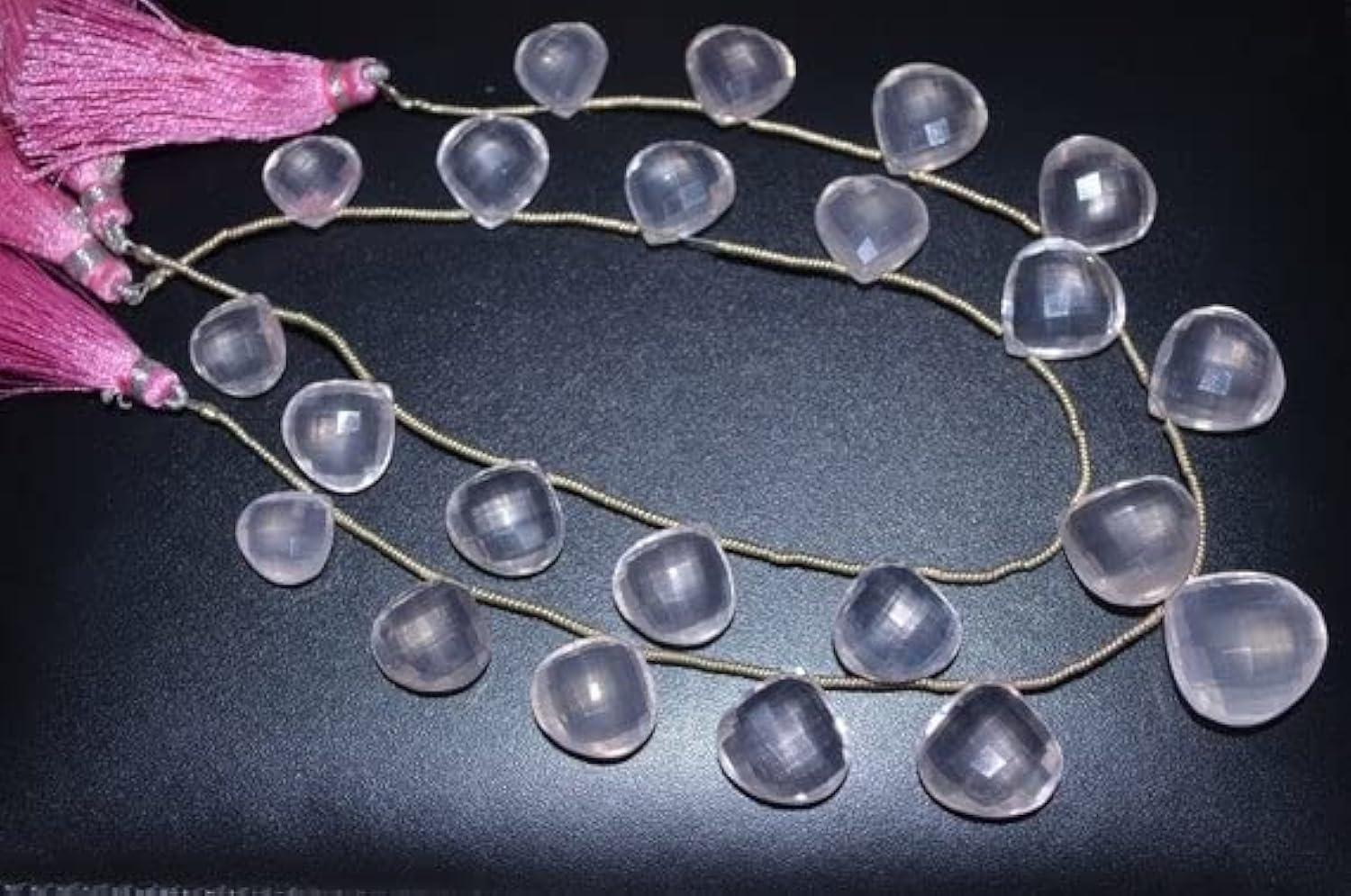 Quartz rose véritable en cœur 147 cts, perle d'amour pour bijoux faits main
