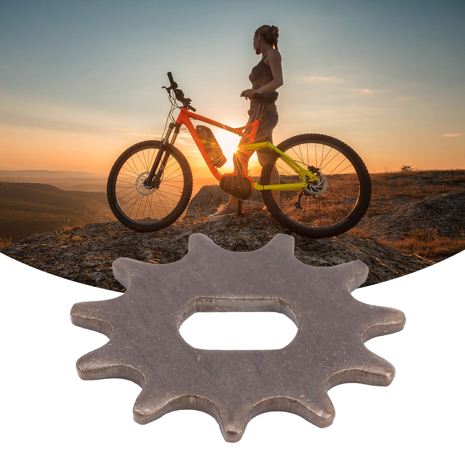 QANYEGN 11 Teeth Steel Sprocket, Cycling Chain Sprocket, Cycling Chain Wheel Replacement Part Square Hole 0.5 x 0.7in Inner Diameter