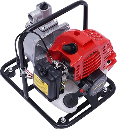 Miniatura 6 de Bomba de agua a gas de 2 HP de 1 pulgada, bomba de transferencia de agua con motor de gasolina de un solo cilindro, bomba de riego portátil de alta