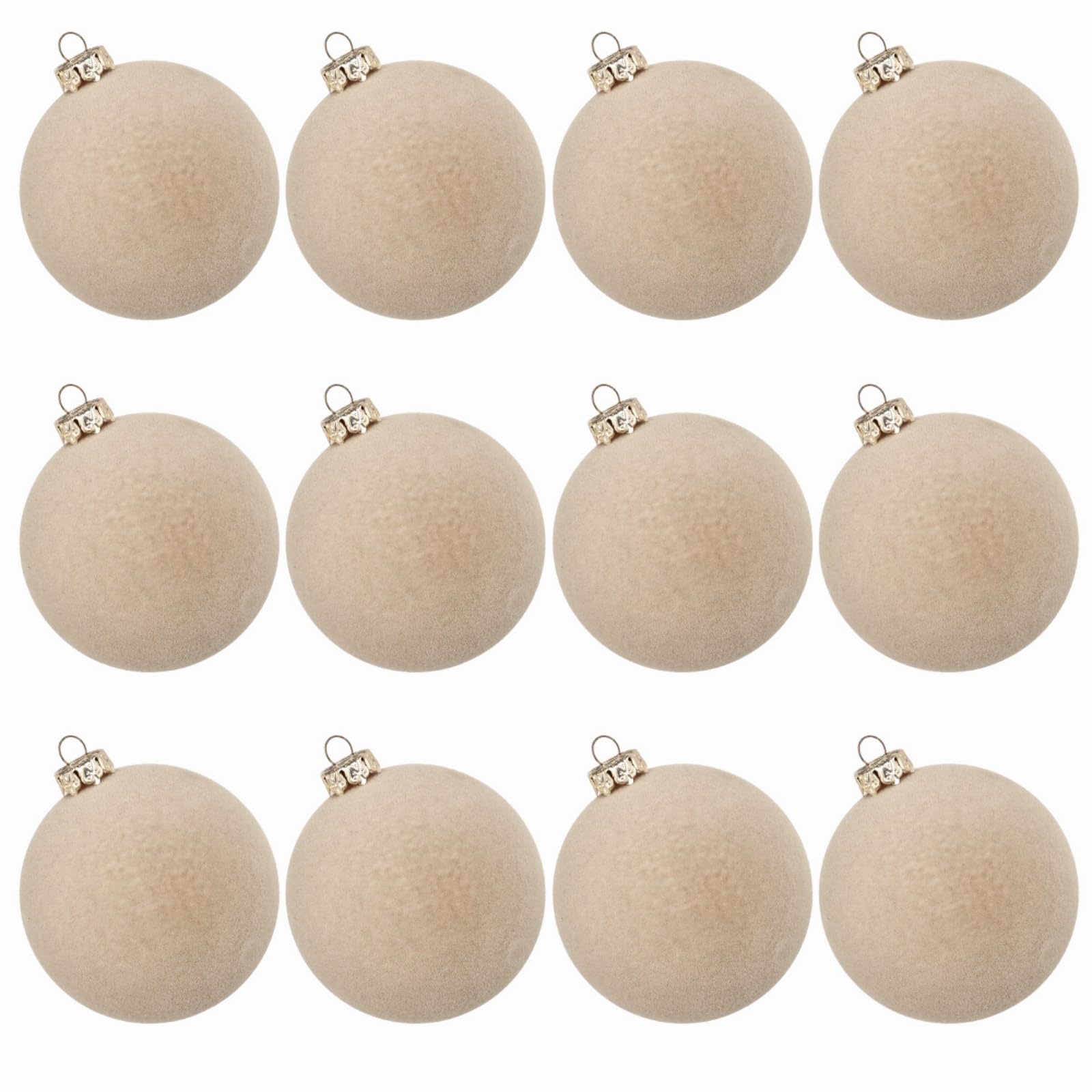 NVOQILIN Sturdy Flocking Christmas Hanging Charm 12pcs 6cm Stylish Shatterproof Baubles for Home and Holiday Decoration Christmas Decoration Set
