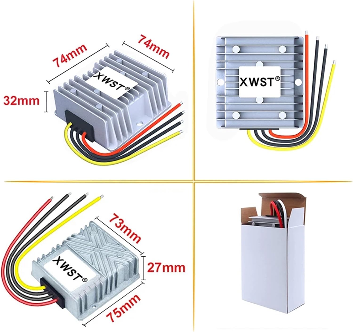 DC DC Converter 30-60V to 12V 36V 48V to 12V Voltage Reducer 10-25A Step Down Module Waterproof Buck Solar Inverter(10A Aluminum L)