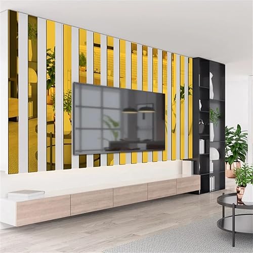 Miniatura 2 de Calcomanías de espejo a rayas para bricolaje, autoadhesivas, línea de pared, calcomanías de acrílico extraíbles, calcomanías de espejo para el