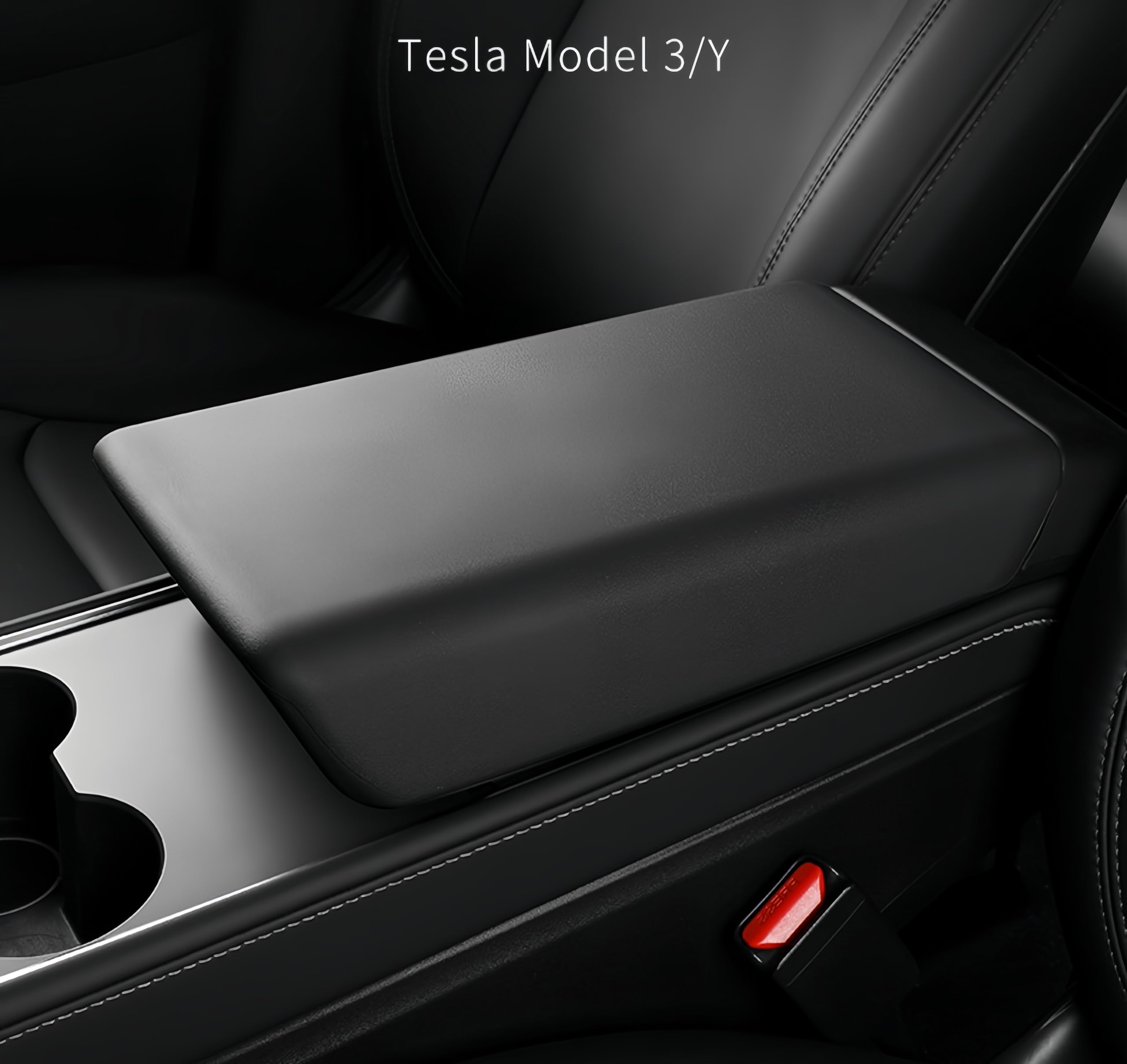 frani Copertina per bracciolo della console centrale progettata per Tesla Model 3 2017-2023/Model Y 2020-2025 (non per Model Y Juniper), design antiscivolo con installazione EZ Snap On - Nero