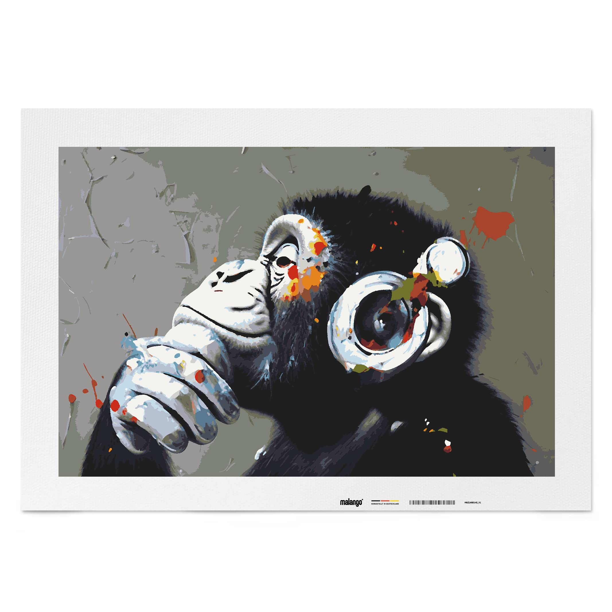 Malen nach Zahlen Erwachsene - AFFE Bob Bonkey 90 x 60 cm groß XL Premium-Malset ohne Rahmen, Hergestellt in unserer Produktion in Deutschland, Kreative