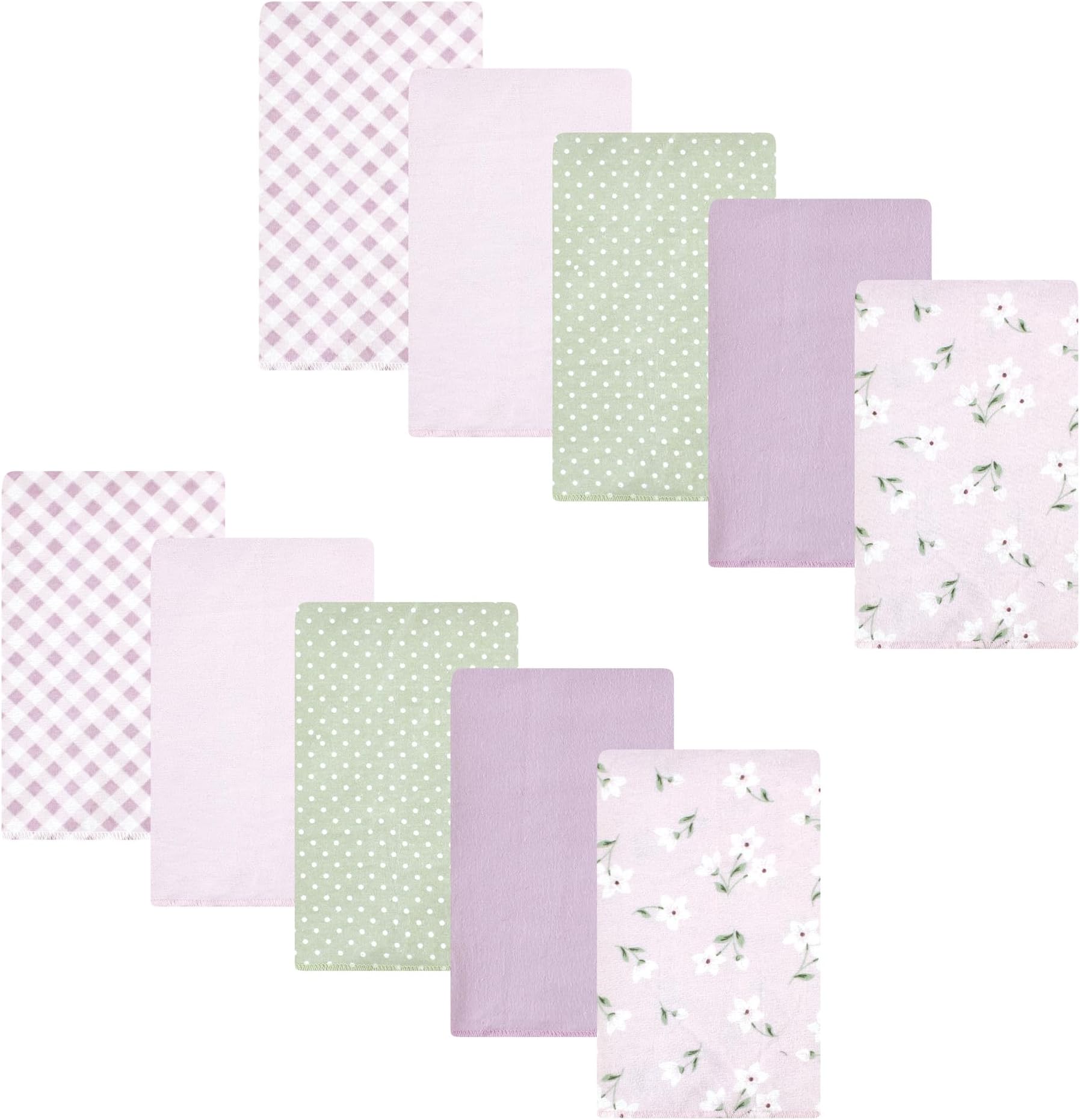 Hudson Baby Unisex Baby Cotton Flannel Burp Cloths, Purple