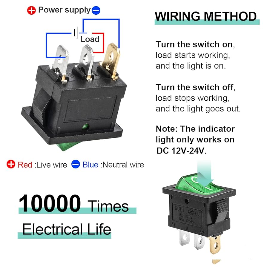「1S  ブロッター」CBD,CBP,1CP,1D,1S,MDS,CHAKRA, QTEATAK KCD1 SPST On/Off 3-Pin 2-Position Snap DC 12V-24V