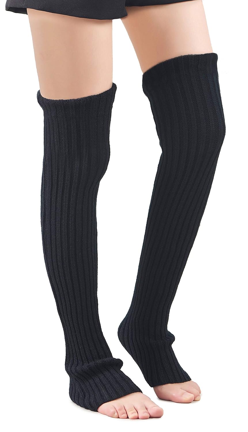 Leotruny Womens Winter Over Knee High Footless Socks Knit Leg Warmers