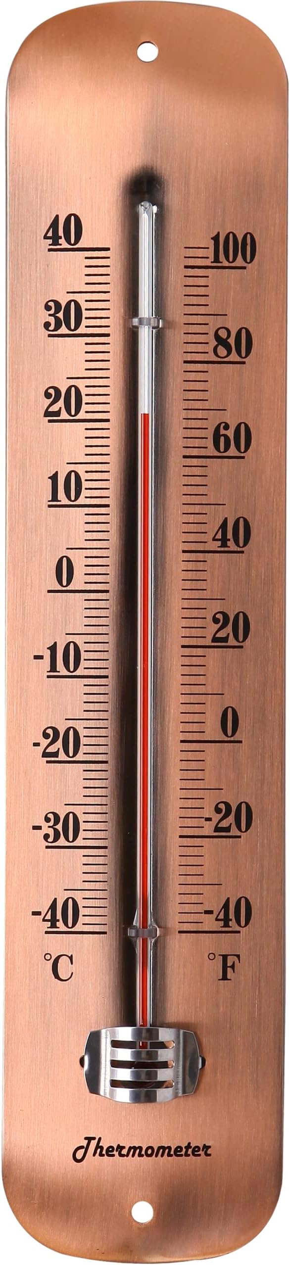 12.2 Large Numbers Premium Steel Outdoor/Indoor Thermometer Waterproof Vintage Style Decorative