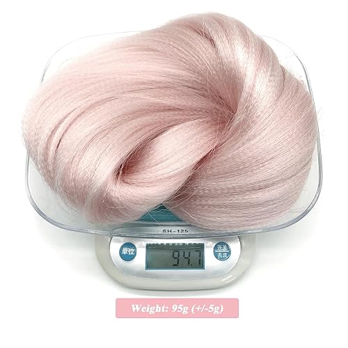 Miniatura 5 de Cabello trenzado preestirado en oro rosa púrpura 26 pulgadas extensiones de cabello de color rosa claro para trenzas de ganchillo, trenzas de caja,