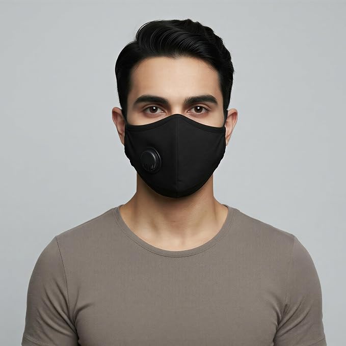 atovio Nova N99 Anti-Pollution Face Mask with 8 Replaceable Activated Carbon Filters, Washable & Reusable Respirator Mask with Breathable Air Valve 6 Layer Filtration