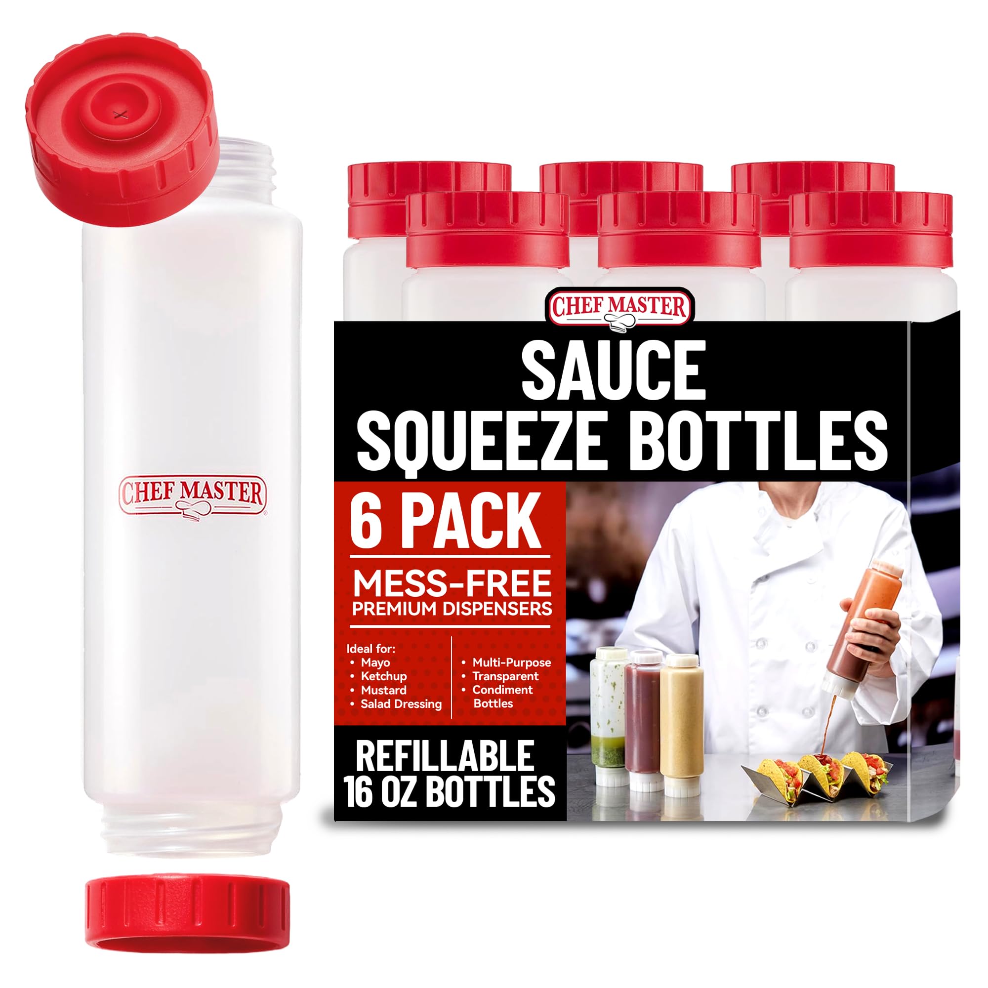Bouteille à presser Chef Master souple et inversée pour sauce