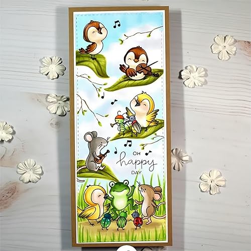 Miniatura 3 de Juego de sellos y troqueles para celebrar pájaros para hacer tarjetas, sellos transparentes y juegos de troqueles de corte de metal para álbumes de