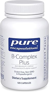 Pure Encapsulations B-Complex Plus - B Vitamins Supplement to Support Neurological Health, Cardiovascular Health, Energy Levels & Nervous System Support* - with Vitamin B12 & More - 120 Capsules