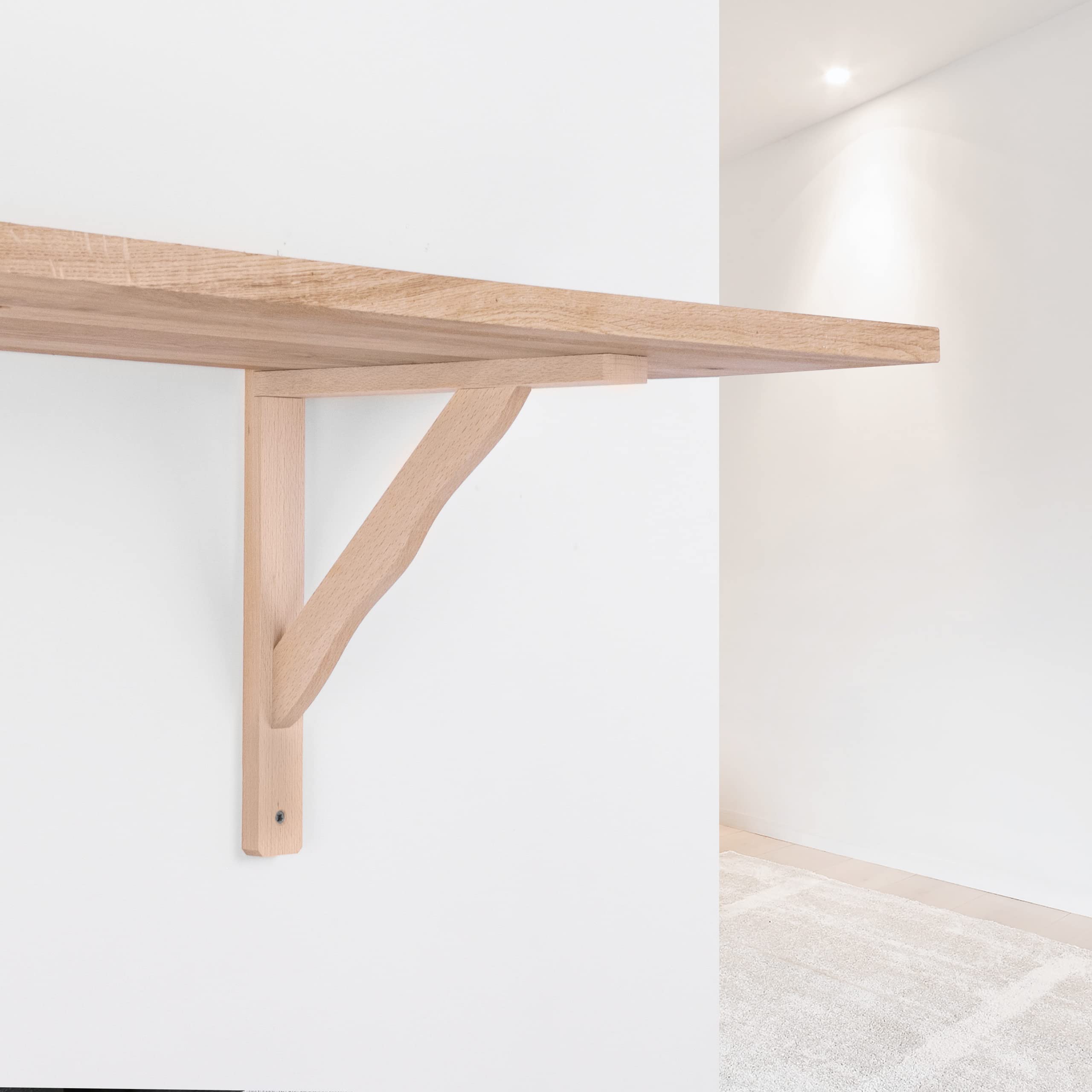 Gedotec Holzkonsole aus Buche | Regal-Halter geeignet für Bücherregale | BORK | 280x230 mm | 10 Stück Regalwinkel aus massivem Naturholz paarweise Tragkraft bis 38 kg | Schwerlastträger für Wandregale