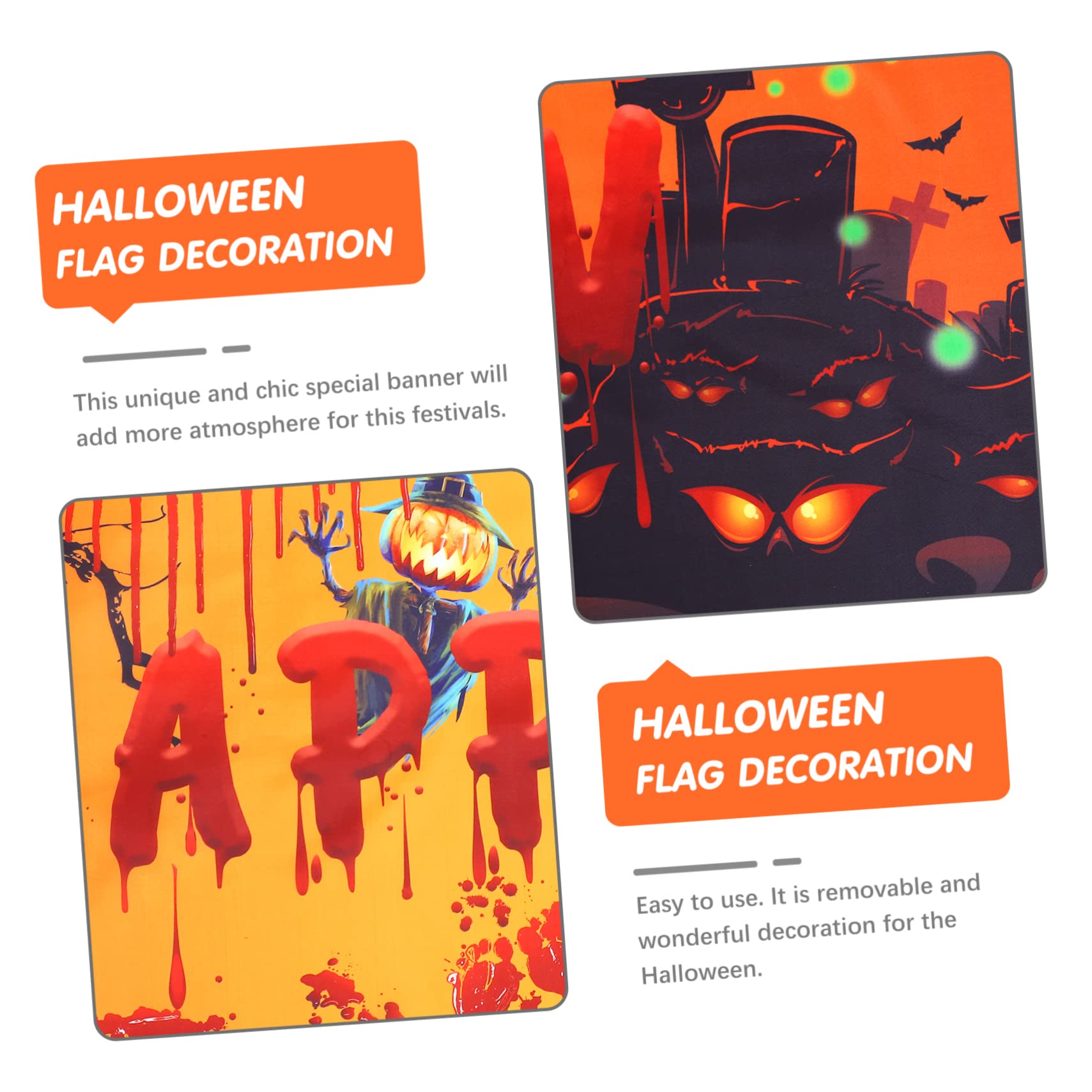 Alasum 6 szt. Halloween baner dekoracja na drzwi wejściowe Halloween girlanda nawiedzony dom krwawy baner chorągiewki baner straszny baner Halloween dekoracje ścienne baner na imprezę zombie kolorowy