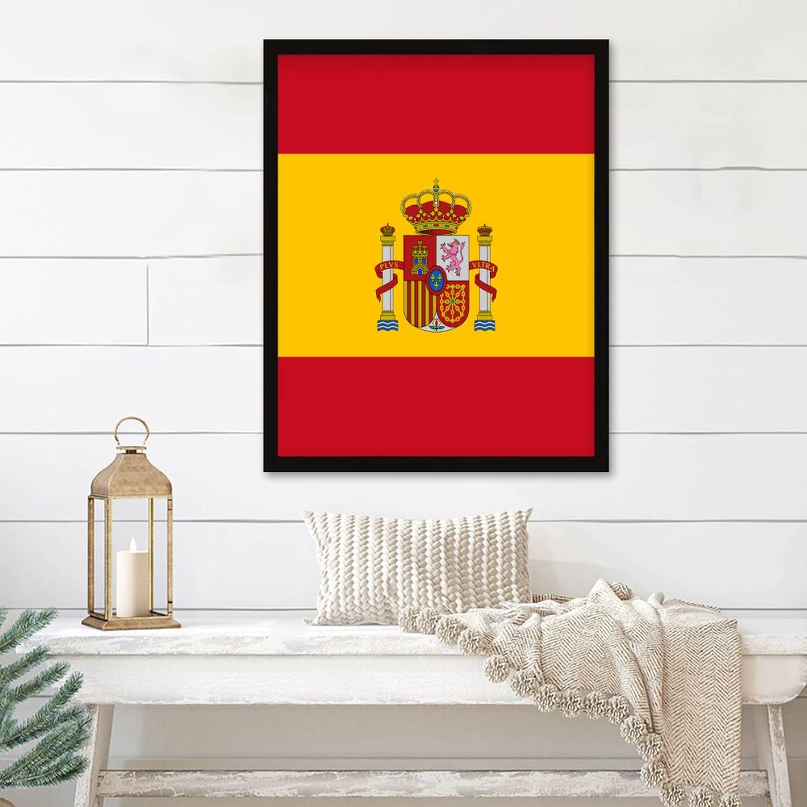 Drapeau Espagne haut de gamme 40,6x50,8 cm cadre mural de qualite