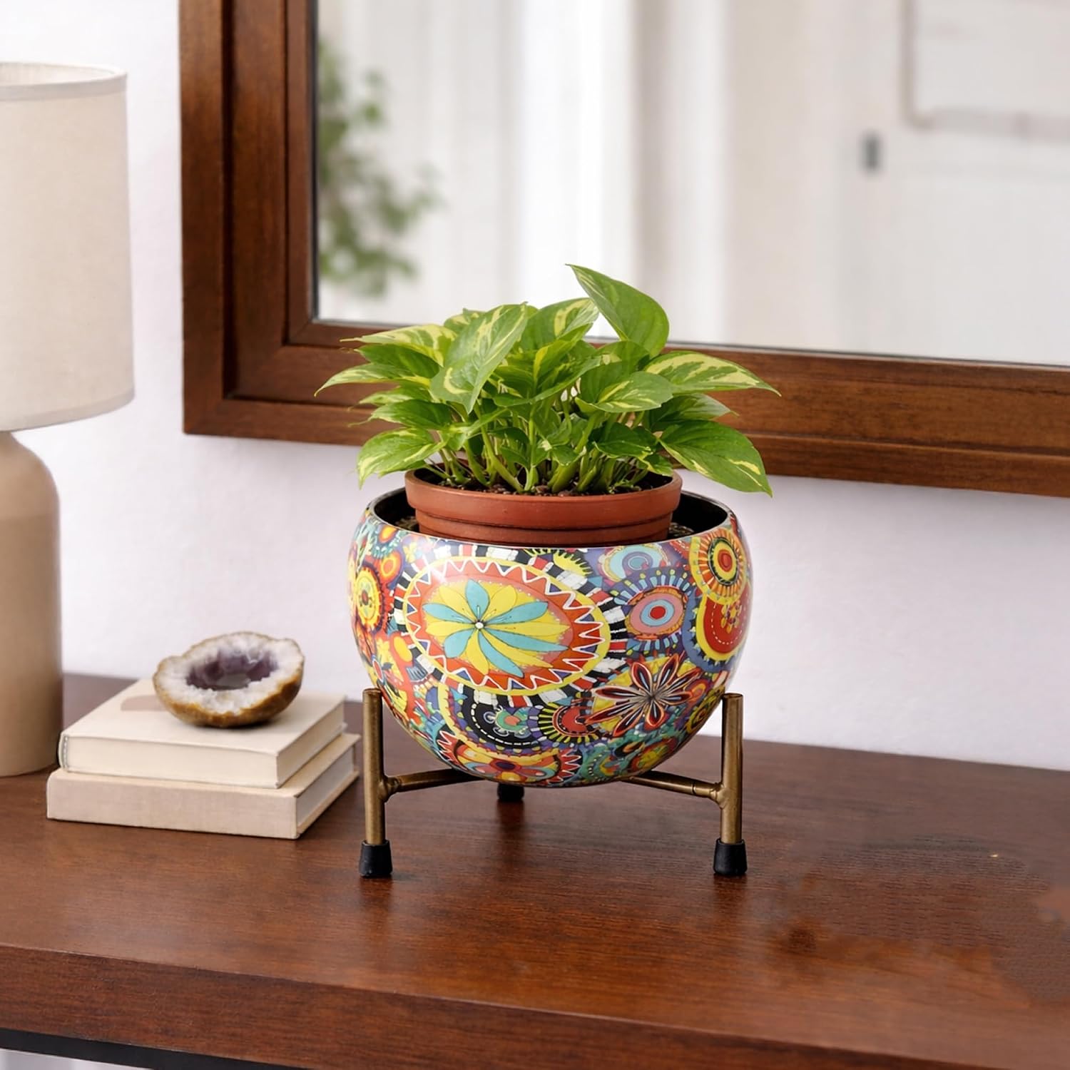 Habere India Mandala Print Metal Planter at Rs 299