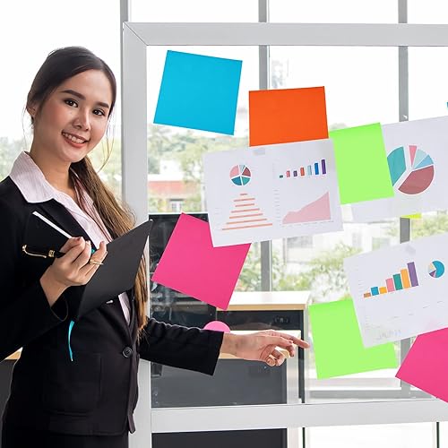 Miniatura 6 de Notas adhesivas grandes, colores brillantes, blocs de notas grandes de colores surtidos, blocs de notas autoadhesivas grandes, fáciles de publicar,
