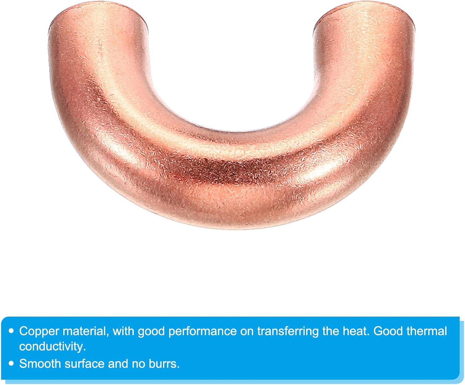 PATIKIL 3/8 Inch OD 34x22mm Elbow Copper Pipe Fitting, 2 Pack 180 Degree Bend Welding Sweat Solder Connection for HVAC Air Conditioner Plumbing Gas Water Oil