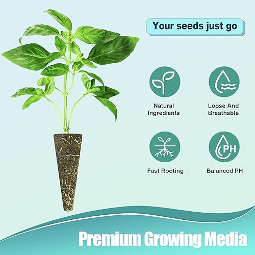 Miniatura 4 de Kit de 124 cápsulas de semillas para Aerogarden, kit de cultivo para cualquier cosa para hidroponía, suministros hidropónicos con 50 esponjas de