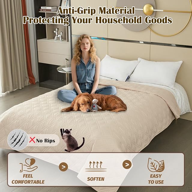 Foto 5 de 7 de BLGVGKLPNT Manta Impermeable para Perros, sofá o Mascotas, Antideslizante, protección para Muebles, Lavable