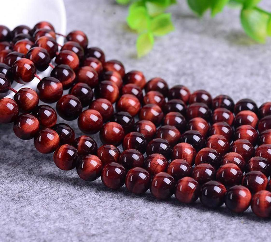 Natural Stone Beads 100pcs 8mm Red Tiger Eye Round Genuine Real Stone Beading Loose Gemstone Hole Size 1mm DIY Charm Smooth Beads for Bracelet Necklace Earrings Jewelry Making (Red Tiger Eye, 8mm) - Image 2