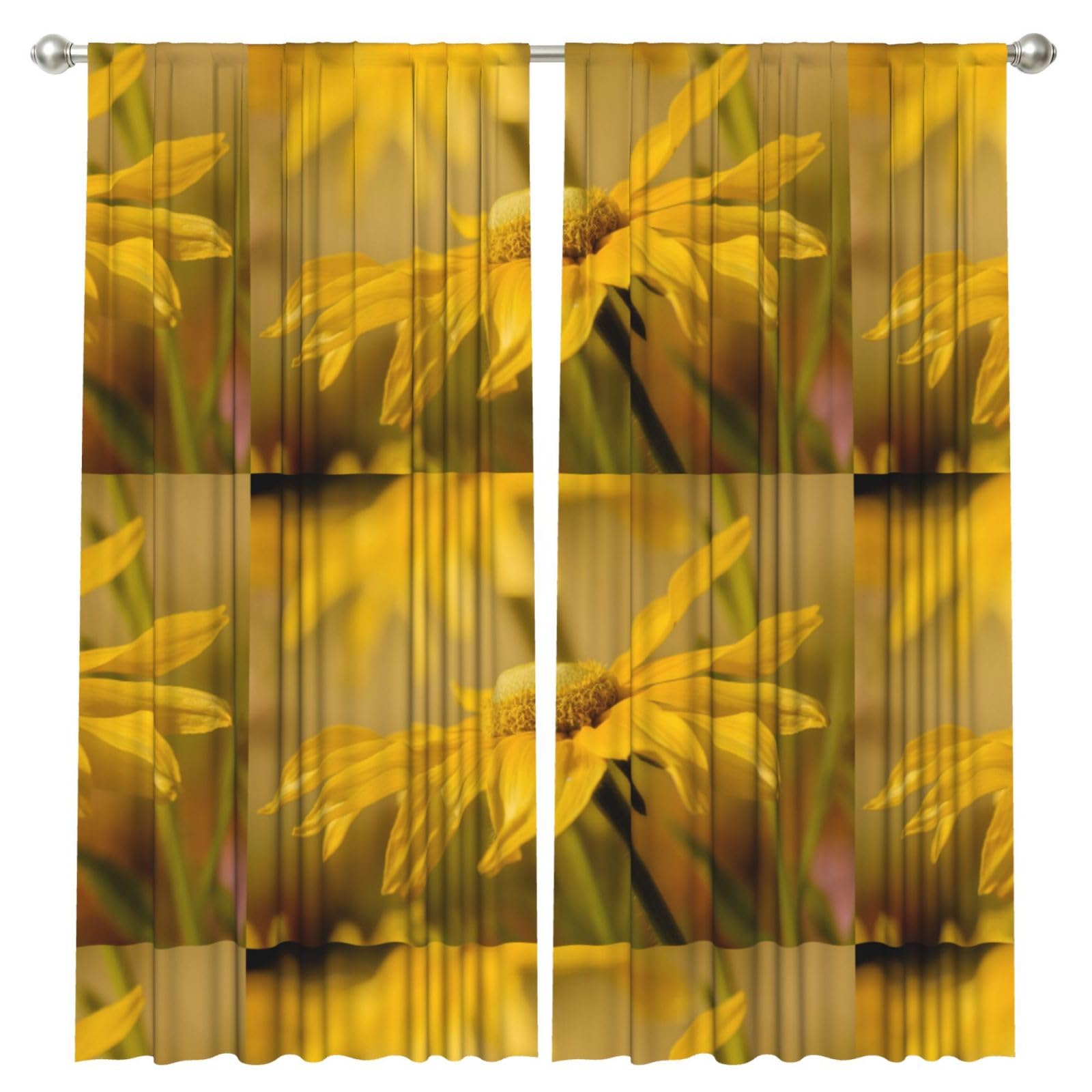 InOmak Flower Plant, 2 Panels Window Curtains 52 x 84 Inch Blackout Curtains for Living Room Bedroom