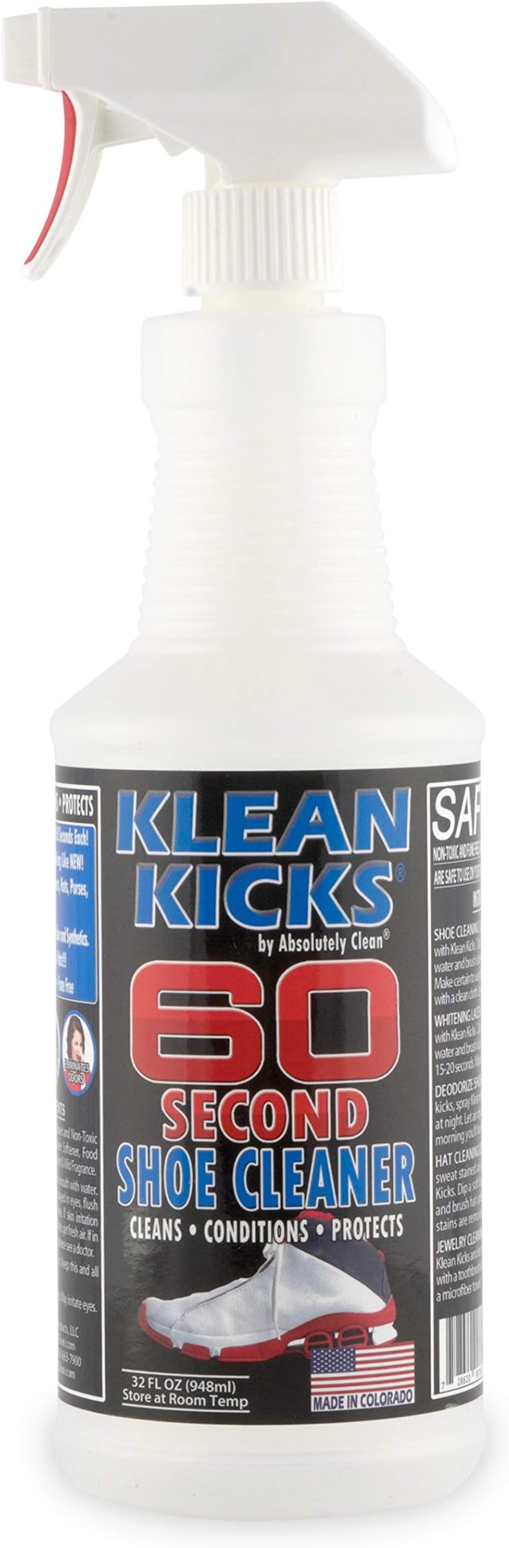 Absolutely CleanAbsolutely Clean Amazing Klean Kicks 60 Second Shoe Cleaner - Fast & Easy - Sneakers, Shoes, Boots, Hats & More - USA