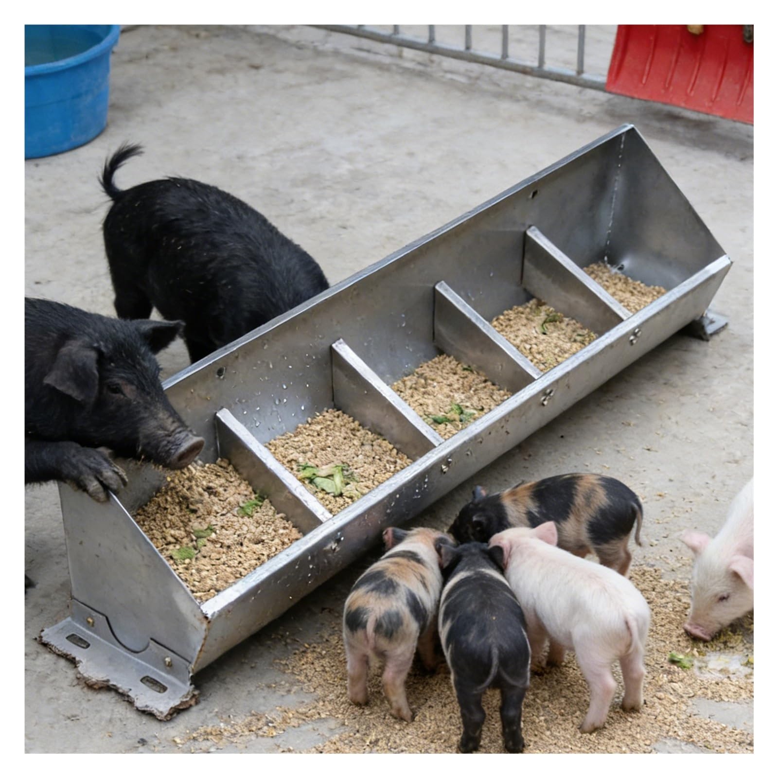 Mangiatoia, mangiatoia per Fieno per suini Extra Large in Acciaio Inox - Mangiatoia Aperta e Resistente per Bestiame: bovini, Cavalli, capre e pollame - 50 cm (19,7 Pollici) - Ideale per CIB