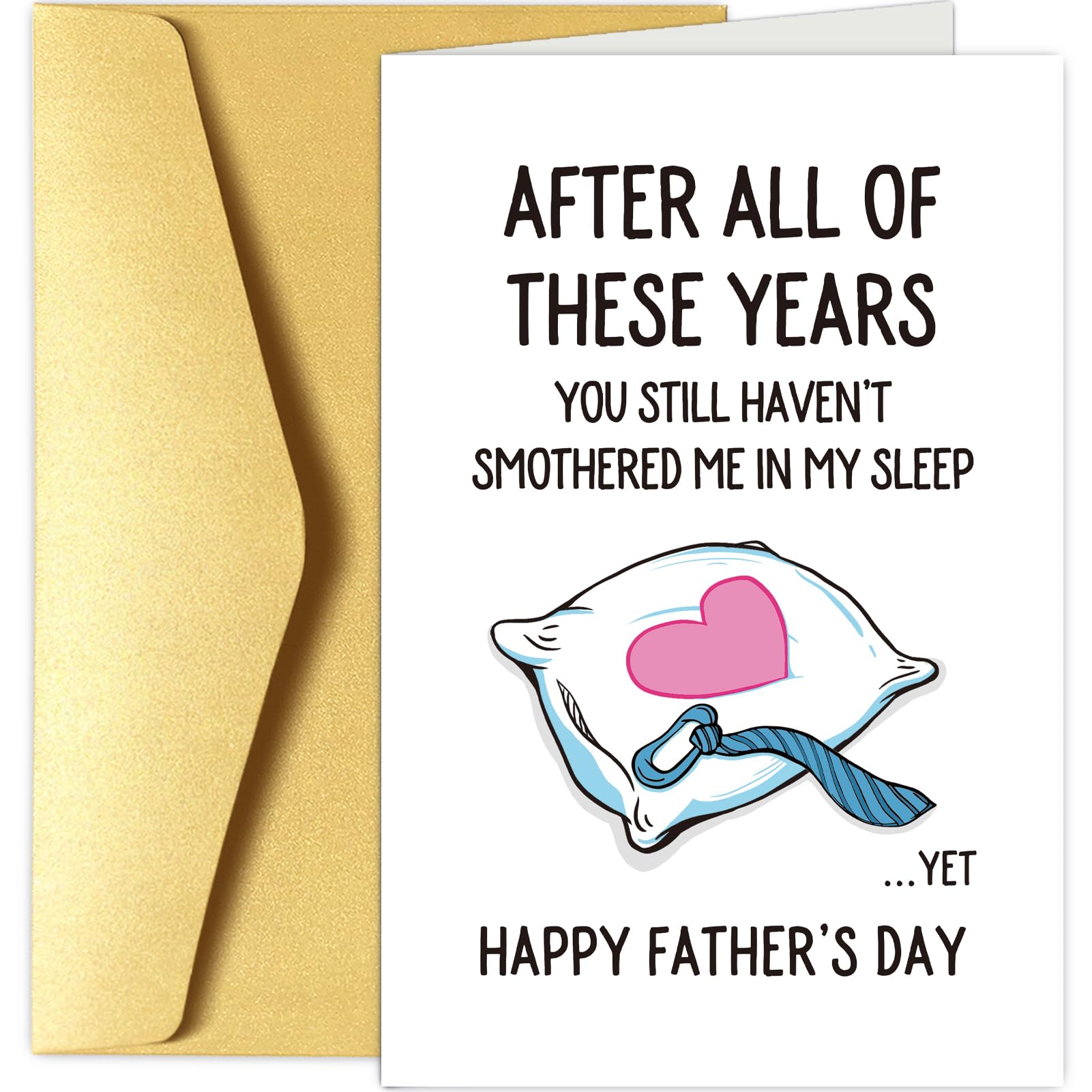 Chenive Funny Father's Day Card for Husband, Hilarious Father's Day Card from Wife, Rude Fathers Day Cards Gifts for Men, You Still Haven't Smothered