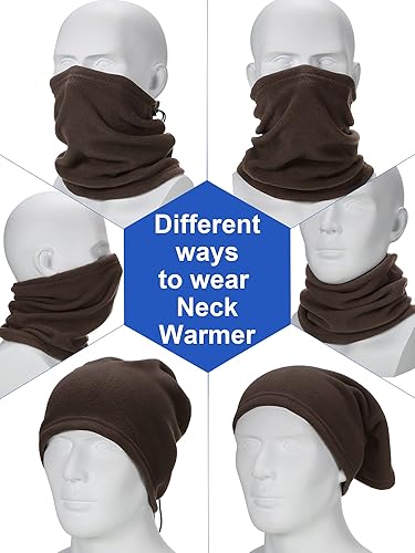Miniatura 3 de SATINIOR Paquete de 6 polainas de cuello de forro polar de invierno, polaina de cuello para esquí, resistente al viento, para esquí, unisex