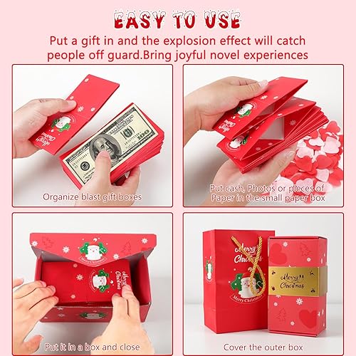 Caja de regalo sorpresa Explosion Cajas de regalo sorpresa sorpresa de Feliz Navidad 2023 para dinero y cumpleaños, cajas explosivas para regalos