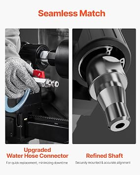 VEVOR Diamond Core Drilling Machine, 10in Wet Concrete Core Drill Rig with Stand Wheels, 750RPM Speed & 1-1/4 Thread & Lifting Handle, 10in Drilling Diameter for Concrete Brick Block Stone, 2500W