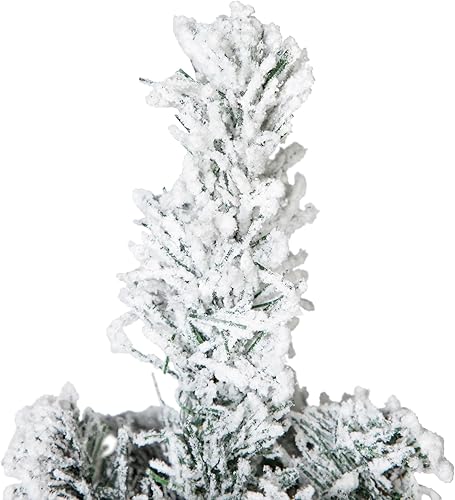 Miniatura 7 de Northlight Árbol de Navidad artificial con lápiz de pino verde tradicional flocado sin luz, 6 x 20 pulgadas