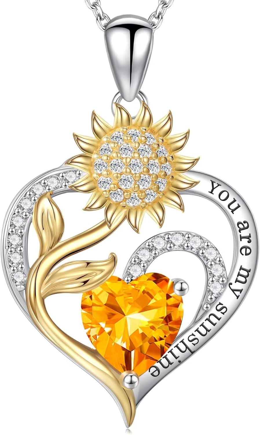 Iefil Sunflower Gifts for Women - Sunflower Necklace Gift for Women, Anniversary Birthday Gifts for Her 925 Sterling Silver Necklace You Are My Sunshine Jewelry for Wife Mom