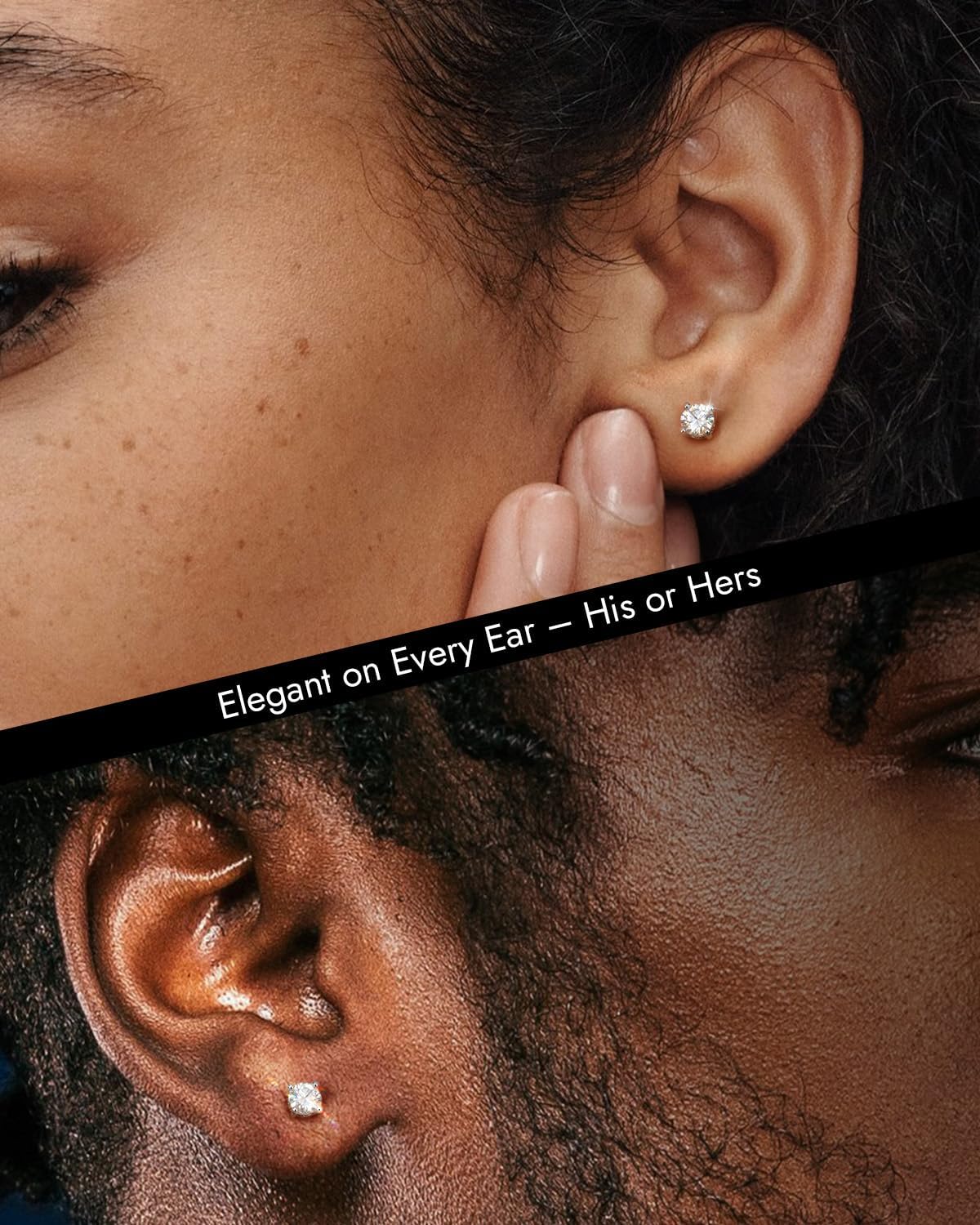 Flat Back Moissanite Stud Earrings for Women Men, 0.2ct-2ct Poke-Free Flatback Comfortable for Sleep with Screw Back, 925 Silver White Gold Plated Hypoallergenic Jewelry Birthday Valentine's Day Gifts