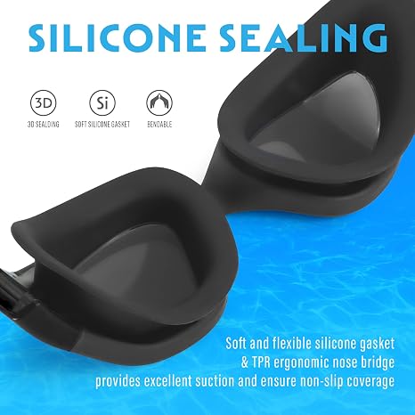 STOMP Snorkel Set Adults Snorkeling Gear Panoramic View Swim Mask Dry Top Snorkel Kit for Snorkeling Scuba Diving Swimming Travel (Black STG190)