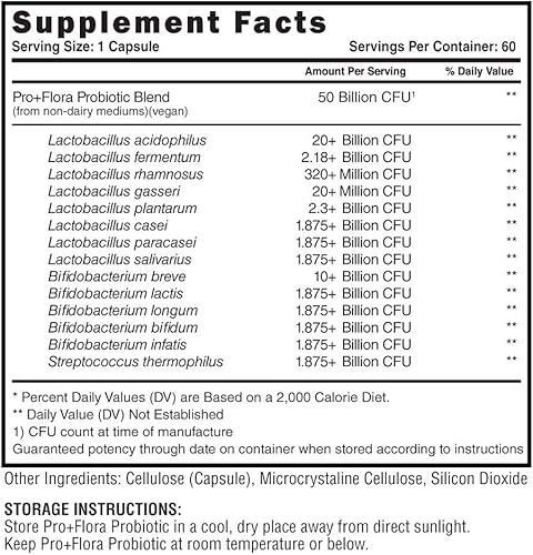 Miniatura 2 de Steel Supplements Pro+Flora Probiotic  Mezcla de 14 probióticos para hombres y mujeres  Salud intestinal, salud inmunológica, apoyo a la microflora