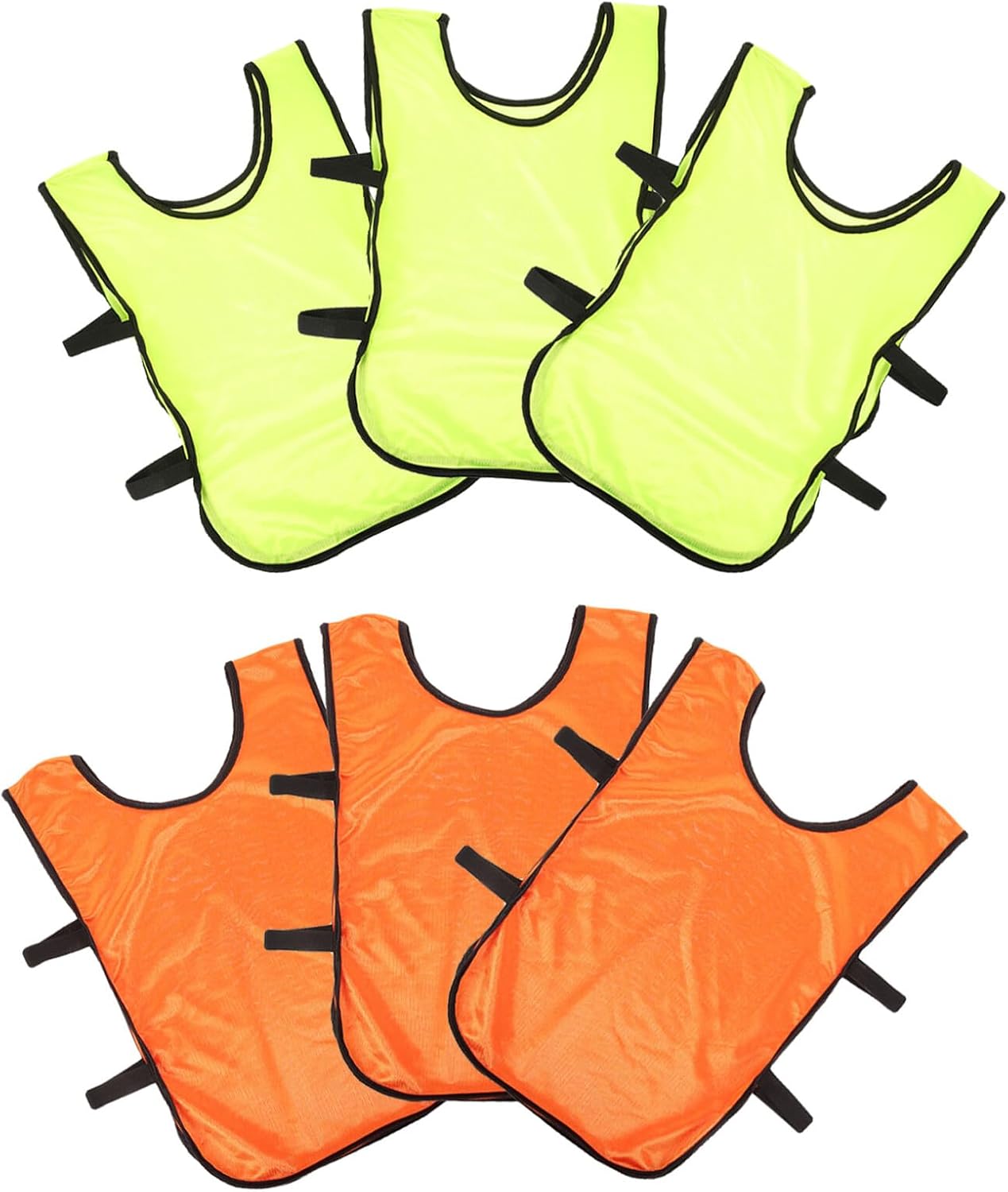 ibasenice 6pcs Youth Soccer Training Pinnies Vests Set – Quick-drying Lightweight Polyester Sports Team Vest for Football Basketball Practice – Breathable Portable Youth Scrimmage Jerseys