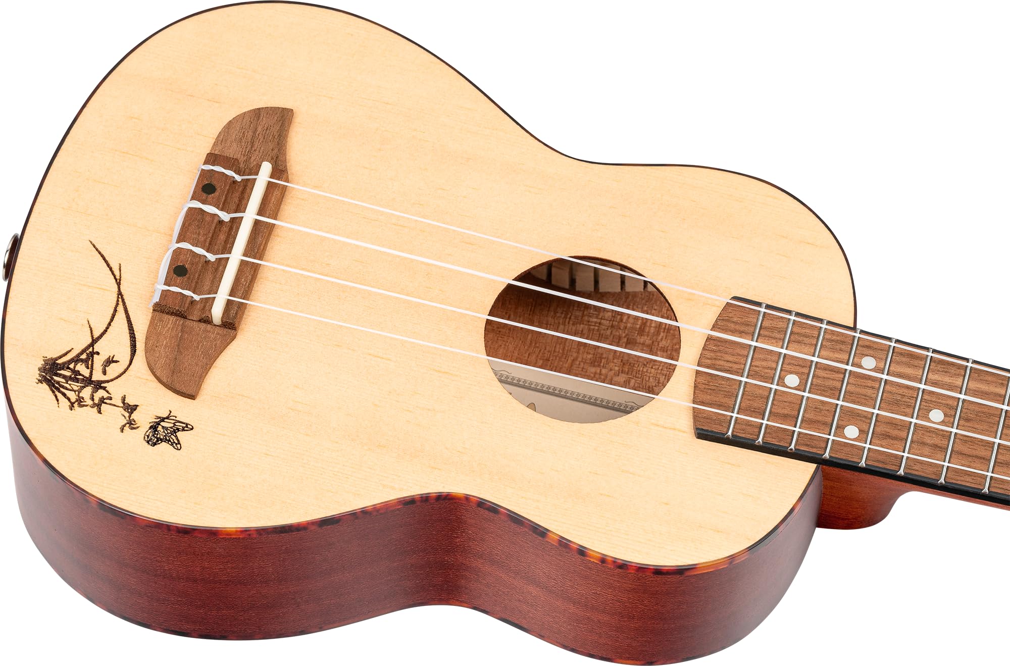 Ortega Guitars Ukulele Soprano Acustico – Bonfire Series – Abete Rosso / Sapele, Natural (RU5-SO)
