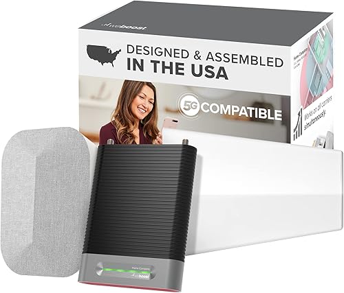 weBoost Home Complete Potente amplificador de señal de teléfono celular multiportador para 5G y 4G LTE Soporte simultáneo para todos los