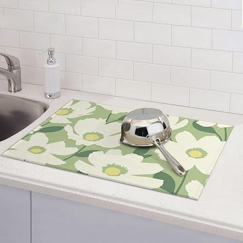 Vista 48 de Tapetes grandes de secado de platos para encimera de cocina, tapete de secado de cocina de microfibra, almohadilla de drenaje XL, tapete absorbente