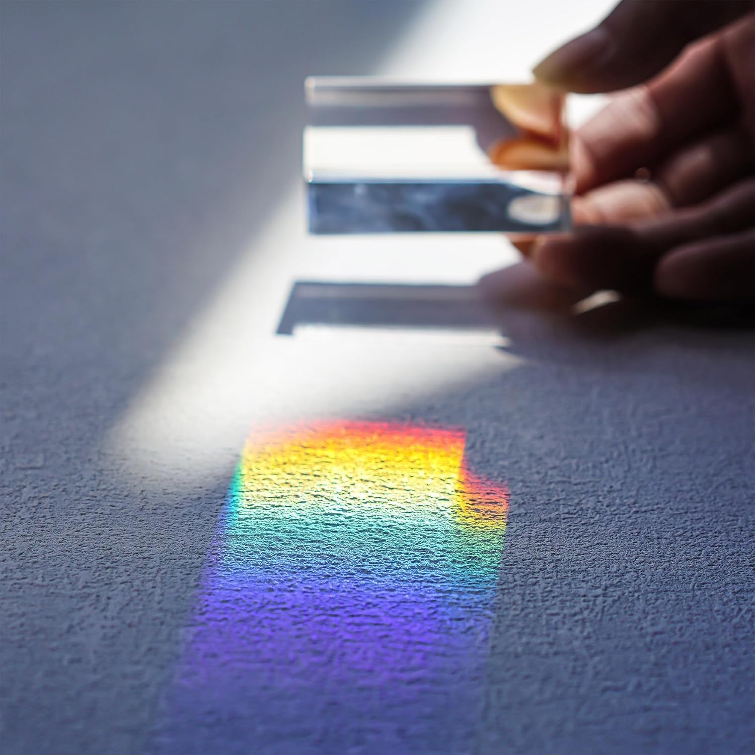 4 Stück 50 mm klares K9-Kristall-Dreiecksprisma für Foto, Regenbogenlichter, Kristall-optische Prismen, Glas, Physik, Unterricht, gebrochenes Lichtspektrum, Studenten, Geschenk