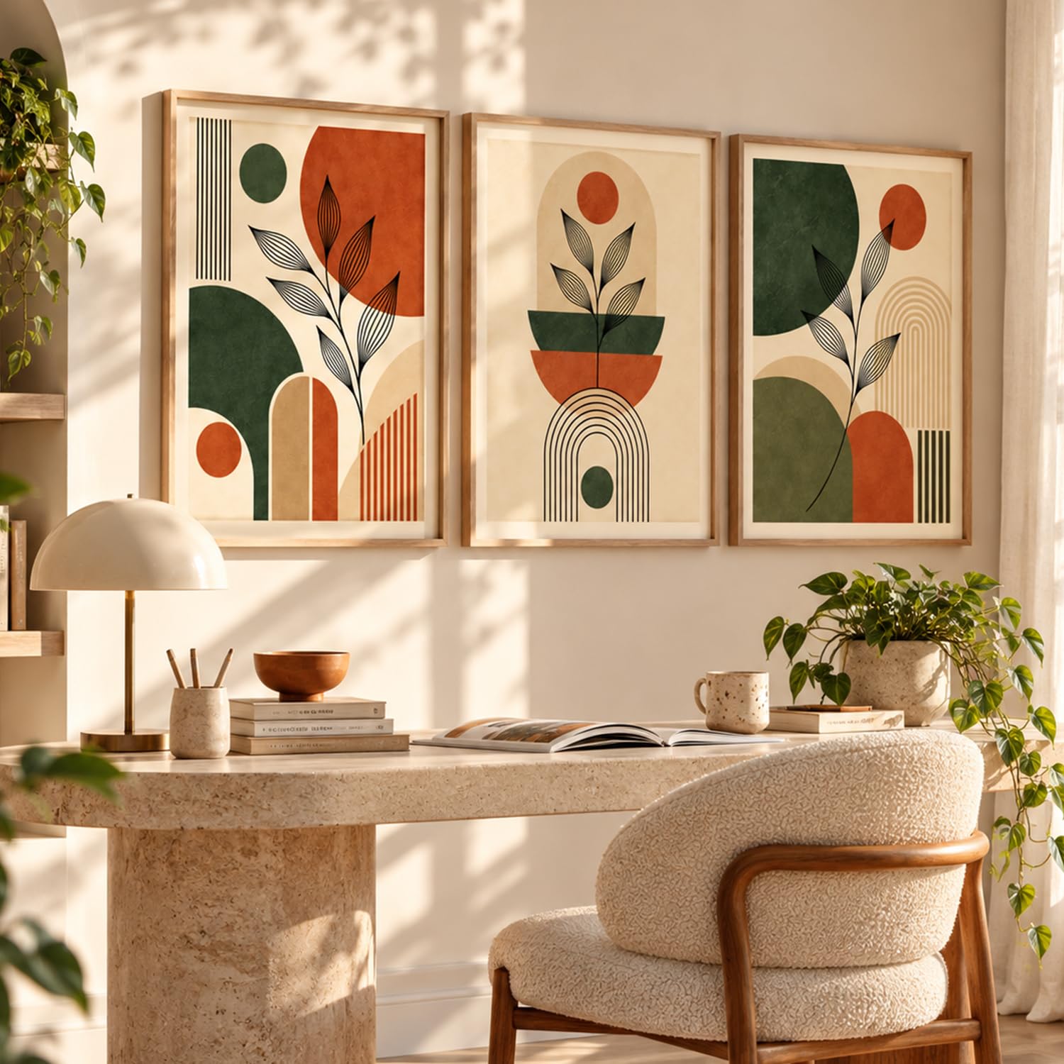 BOHO Wall Art Set - 3 Minimalist Frames -10 BOHO Wall Art Set - 3 Minimalist Frames -10