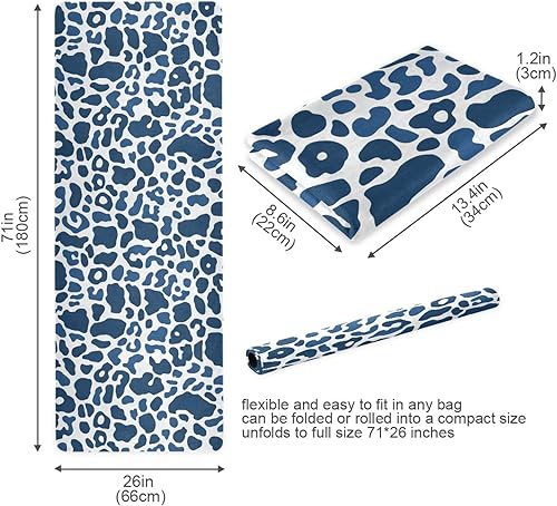 Miniatura 6 de Blue Leopard Yoga Mat Non Slip Thick Kids Eco Friendly Rubber Workout Foldable Yoga Mat Women Exercise