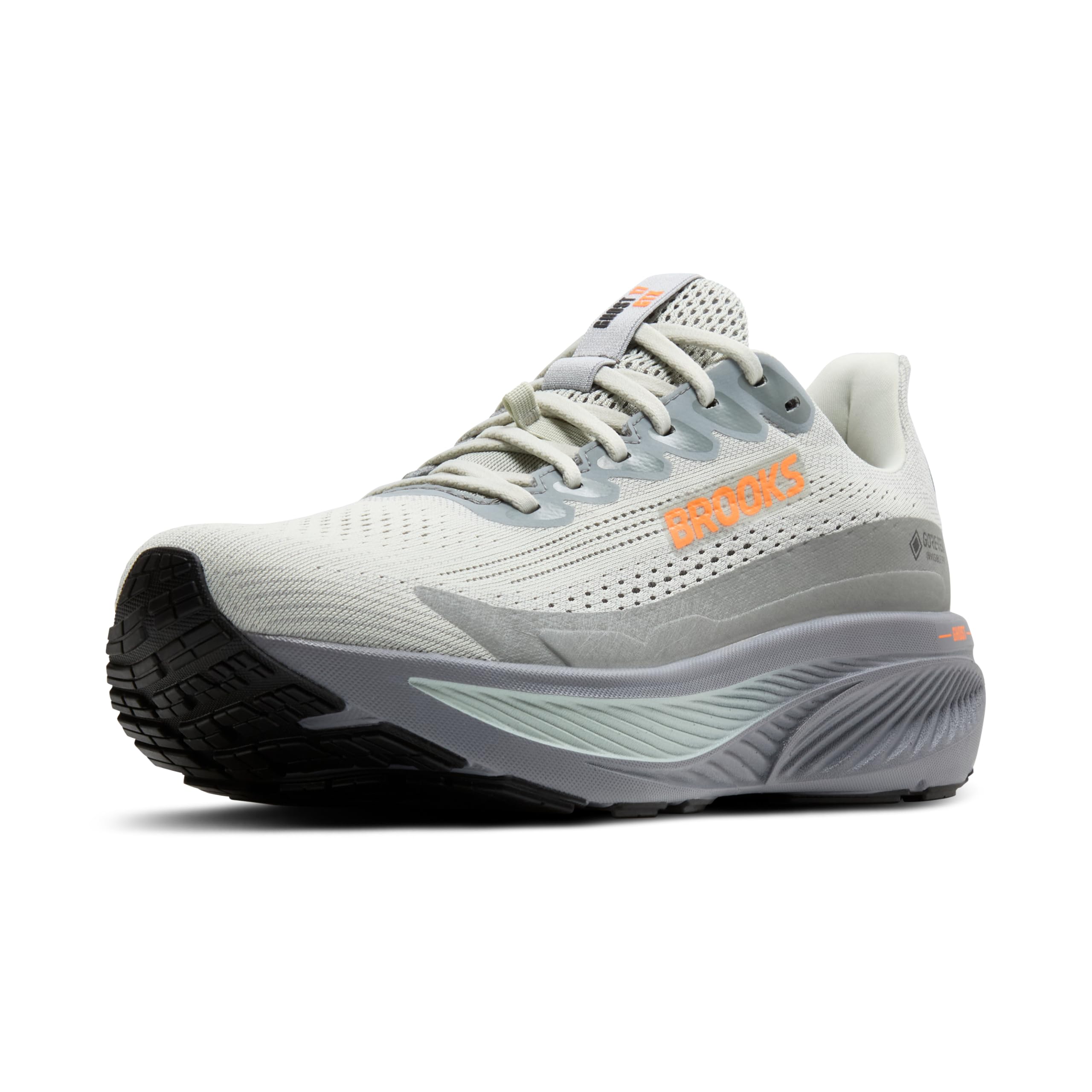 Photo 1 of Brooks Men’s Ghost 17 GTX Waterproof Supportive Running & Walking Shoe - Smoke/Primer Grey/Orange - 13 Medium