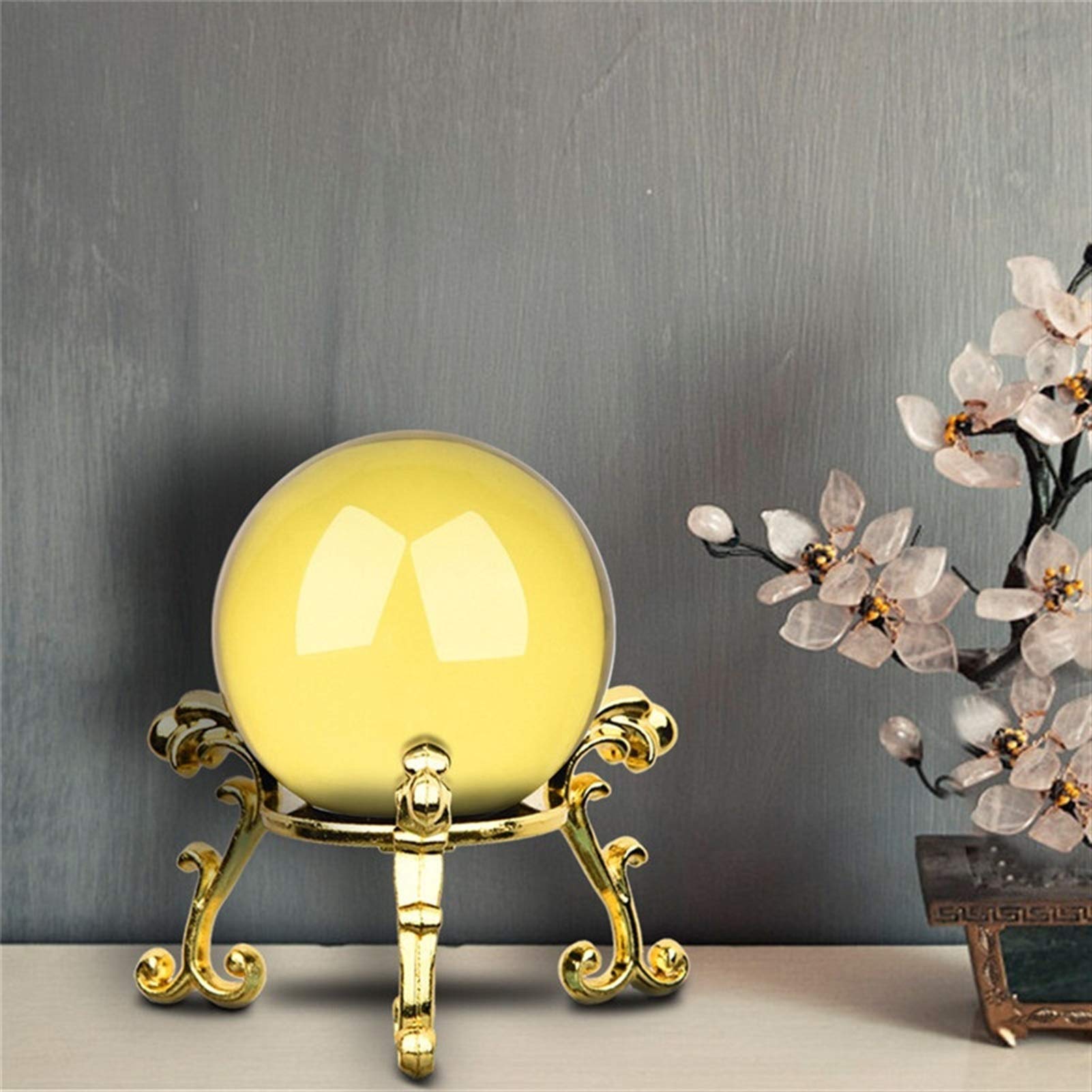 bola de cristal (en la magia occidental) Bola de cristal de 40 mm con placa de oro de oro Combinación de adornos caseros decorativos Decoración de la decoración de la fotografía de bodas bola de crist